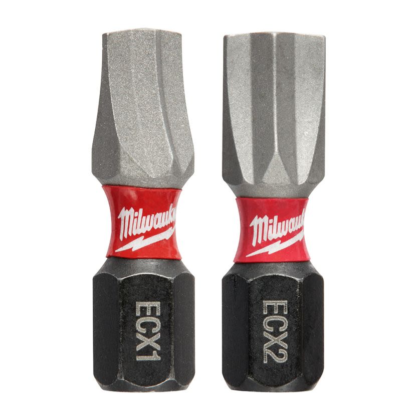 Milwaukee SHOCKWAVE 48-32-4440 Anti-Strip Impact Driver Bit, ECX1/ECX2, 1 in OAL, 1/4 in, Alloy76 Steel